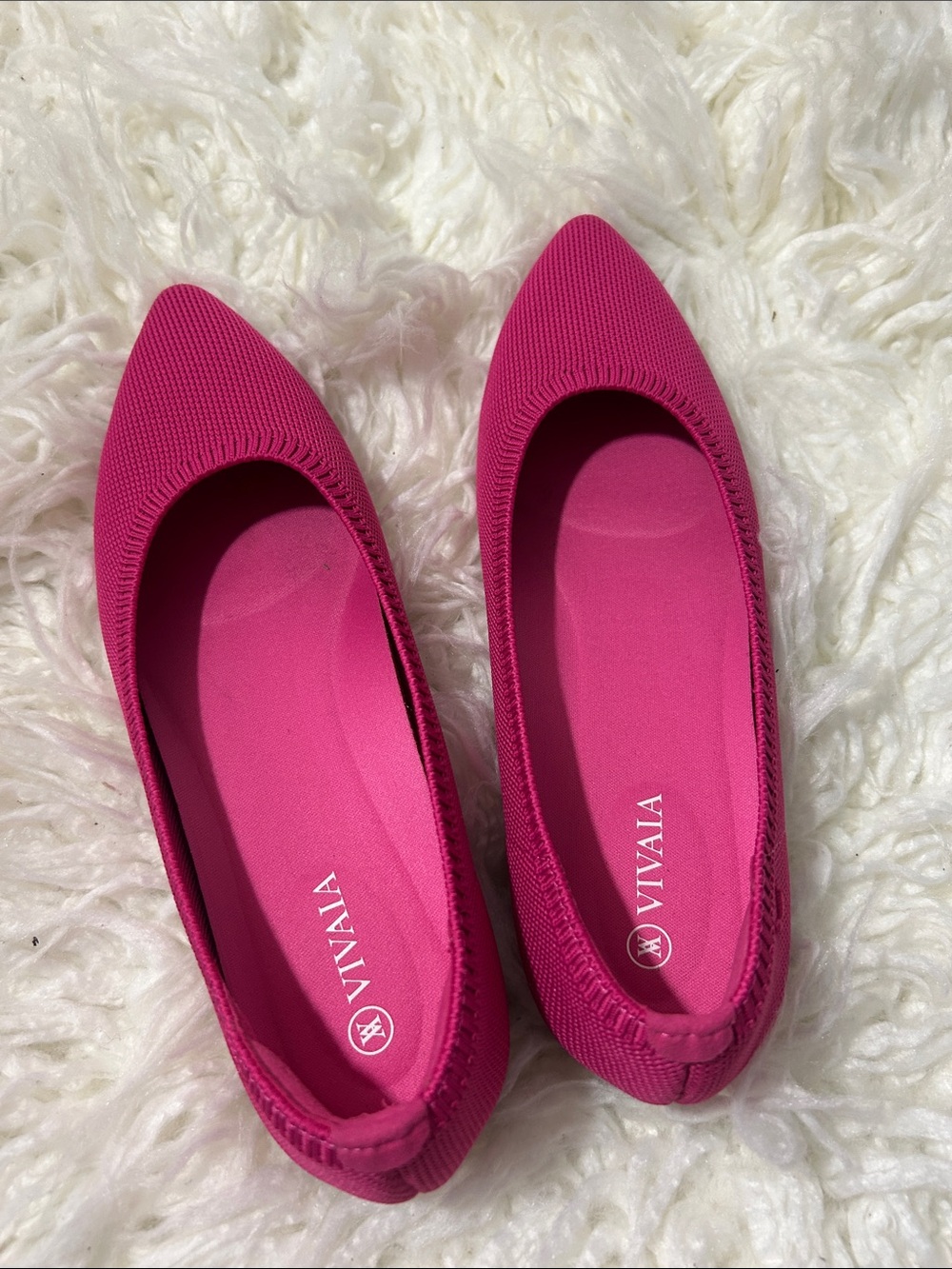 Vivaia Comfortable pointed toe pink ballet flats size 37.5 or 7 - Picture 5 of 9